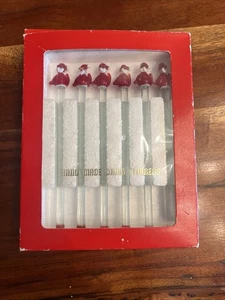 Vintage Hand Blown Glass Santa Holiday Drink Stirrers - Picture 1 of 2