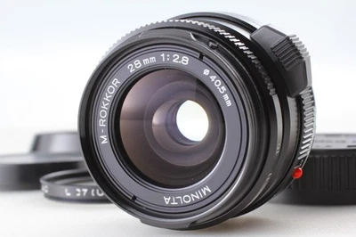 [EXCELENTE COMO NUEVO con capucha] Lente Minolta M-Rokkor 28 mm f2,8 para montaje CL CLE Leica M JAPÓN Foto 1 de 4
