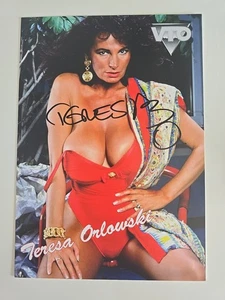 TERESA ORLOWSKI Autogrammkarte Autogramm SIGNIERT XL A5 Format Erotik Autograph  - Bild 1 von 2