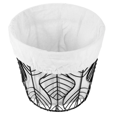  Eisengewebter Wäschekorb mit Stoffeinsatz, Desktop-Aufbewahrungseimer, - Bild 1 von 4