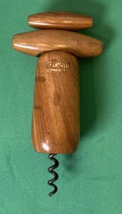 Vintage Wooden Corkscrew Wine Bottle Opener Double Twist Made In France - Picture 1 of 3