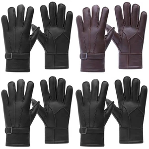 Guantes de cuero Harssidanzar para hombre invierno térmicos suaves forrados de piel de oveja SM042UK - Imagen 1 de 13