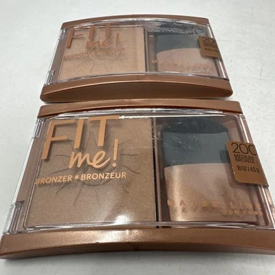 Maybelline Fit Me! Bronzer Pressed Powder 200 Medium Bronze Lot x 2 Discontinued - Image 1 of 4