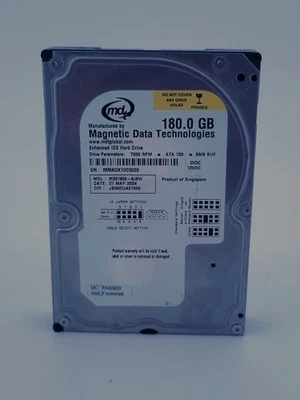 Magnetic Data Technologies MD01800-BJBW 180GB PATA/IDE 3.5″ HDD 7200 RPM Tested - Image 1 of 4