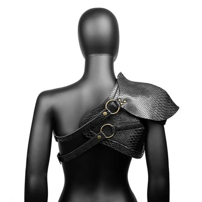 Armadura de ombro de couro medieval para interpretação de papéis em festa de palco - Imagem 1 de 4