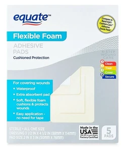 Equate Flexible Schaumstoff Klebepads, 3,5" x 4,5", 5 Stück - Bild 1 von 1