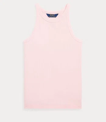 Polo Ralph Lauren Youth Girls Pink Ribbed Cotton-Blend Tank Top Size L(10-12) - Image 1 of 4