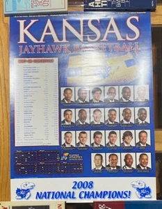 KANSAS JAYHAWKS / 2008 NCAA BASKETBALL CHAMPIONS POSTER/ BILL SELF - Picture 1 of 1