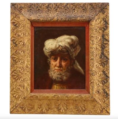 Oil Portrait After Rembrandt van Rijn "Man in a Turban" - Image 1 of 4