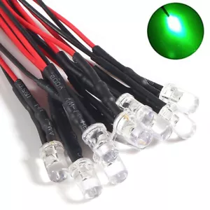 For HO 1:87 TOMY TYCO SLOT 3mm Wheat Custom Headlights Bulbs Green 12V 10Pcs - Picture 1 of 9
