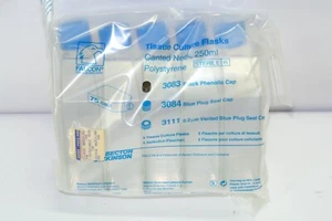 BD Falcon 3111 Tissue Culture Flasks Canted Neck, 250mL 0.2 μm Vented Plug -5/pk - Picture 1 of 2