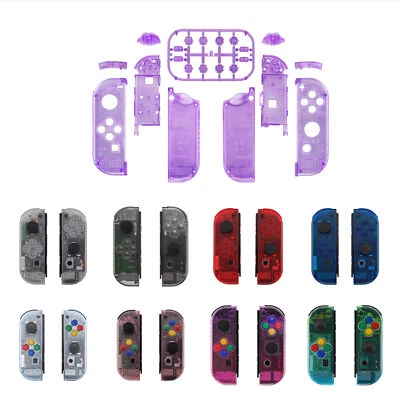 EXTREMERATE Clear Housing Shell Buttons Replacement For Nintendo Switch Joy Con Controller