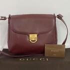 Gucci Shoulder Bag Vintage  Leather Bordeaux No Storage Bag No Card G50111