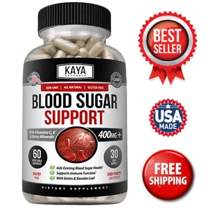 Blood Sugar Support 60ct Glucose Support Alpha Lipoic Acid Cinnamon Magnesium - Picture 1 of 13