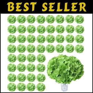 60-Pack Fluffy Green Hydrangeas - Luxurious Artificial Silk Flowers for Decor - Picture 1 of 9