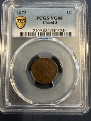 1873 Indian Head Penny (Closed 3) PCGS VG08 - Image 1 of 3