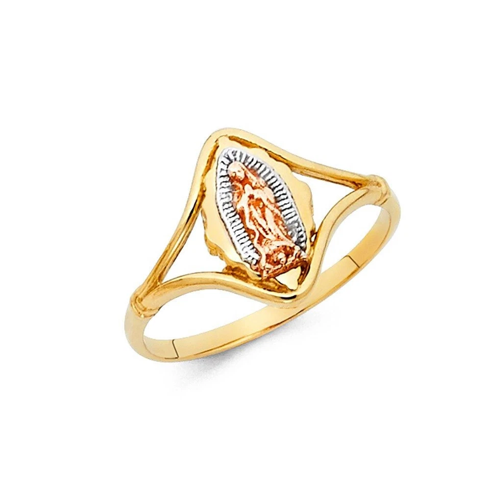 Womens 14K Tri Color Gold Our Lady of Guadalupe Ring Band Religious Size 7 - Image 1 of 1