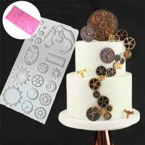 Cake Baking Silicone Fondant Watch Wheel Clock Mould Mold DIY Steampunk Gear Cog - Picture 1 of 10