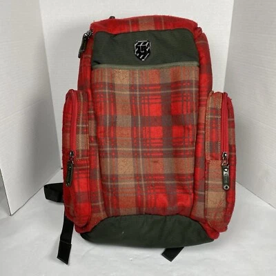Mochila Burton franela a cuadros roja Foto 1 de 4