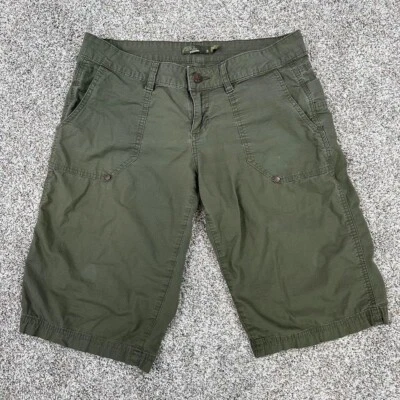 Shorts Prana Feminino Tamanho 6 Verde Oliva Nylon Comprimento do Joelho Caminhadas Ao Ar Livre Ripstop - Imagem 1 de 4