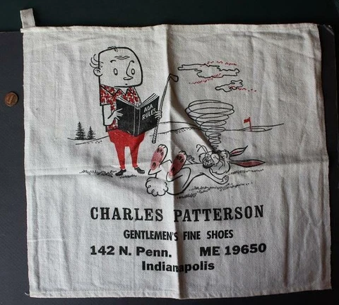 1950s Era Indianapolis, Indiana Comic Golfer-Golf shoes towel-Bunny Rabbit too! Cover