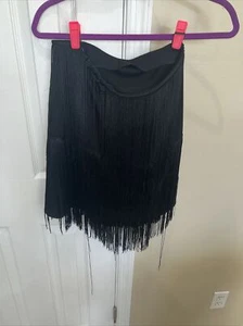 NWT Women’s Sincerely Jules Black Fringe Skirt And Top Set Black Size Large!!! - Picture 1 of 4