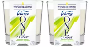 (2) Febreze One Zitronengras & Ingwer keine künstlichen Parfums Soja Kerze 4,3 Oz. - Bild 1 von 1