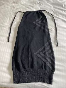 Halter/Tanktop Frenchi Original, Negro Plata Brillante Talla M Nuevo con Etiquetas de Nordstrom - Imagen 1 de 6