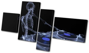 Canvas Art Picture Print Decorative Photo DJ Skeleton Turntables Musical X ray - Picture 1 of 1