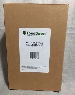 Paquete de 3 rollos de sellado al vacío FoodSaver 11" x 16' ~ rollos de sellado térmico 11” 16’ Foto 1 de 4