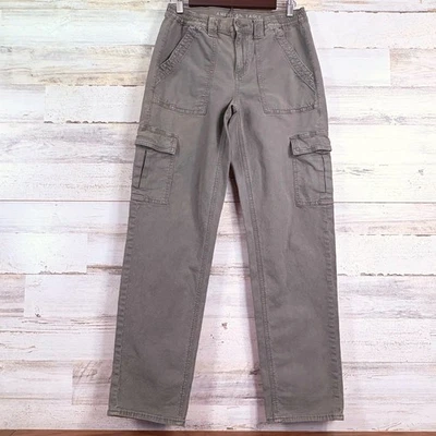 American Eagle Women Cargo Pants Size 6 Long Olive Green Utility Stretch Pockets - Image 1 of 4