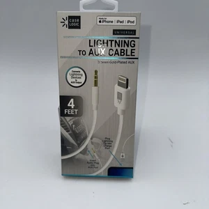 Case Logic iPhone To aux Cable 3.5 Gold-Plated 4 Feet Cable - Picture 1 of 5