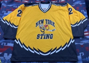 Vtg CCM Maska New York Sting Hockey Jersey Sarnia OHL Made In Canada Ontario XL - Imagen 1 de 12