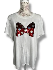 Disney Parks Minnie Mouse Flip Pailletten Top XL 1X weiß - Bild 1 von 13