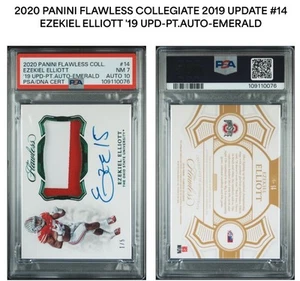 2020 Panini Flawless Collegiate AUTOGRAPH Ezekiel Elliott Patch PSA 10 #1/5 - Picture 1 of 1