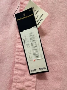 Ralph Lauren Men’s Shirt Sz LGTall Pink Button Up Long Sleeve Oxford Classic NWT - Picture 1 of 7