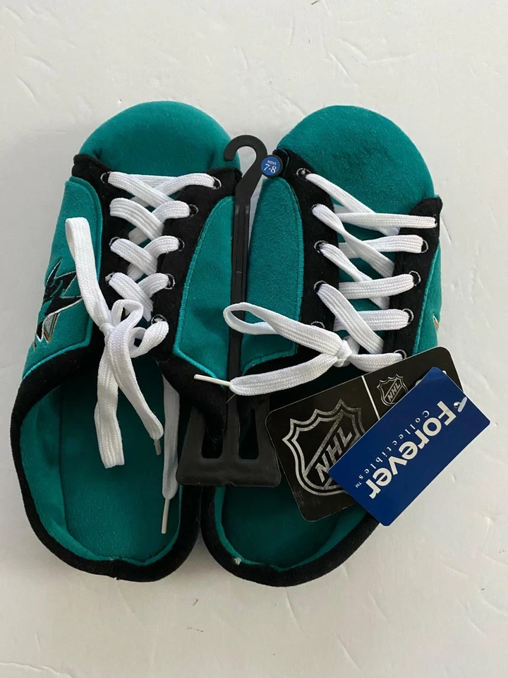San Jose Sharks NHL Mens Sneaker Style Slide Slippers - Image 1 of 1