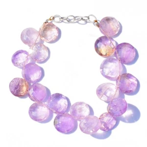 Round Shape Cts Earth Mined Ametrine Faceted Beaded Womens Bracelet SK 14 E459 - Picture 1 of 2