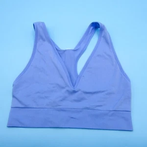 Victorias Secret Bralette Large Triangle Bra Plunge Blue Lingerie Wide Strap New - Picture 1 of 11