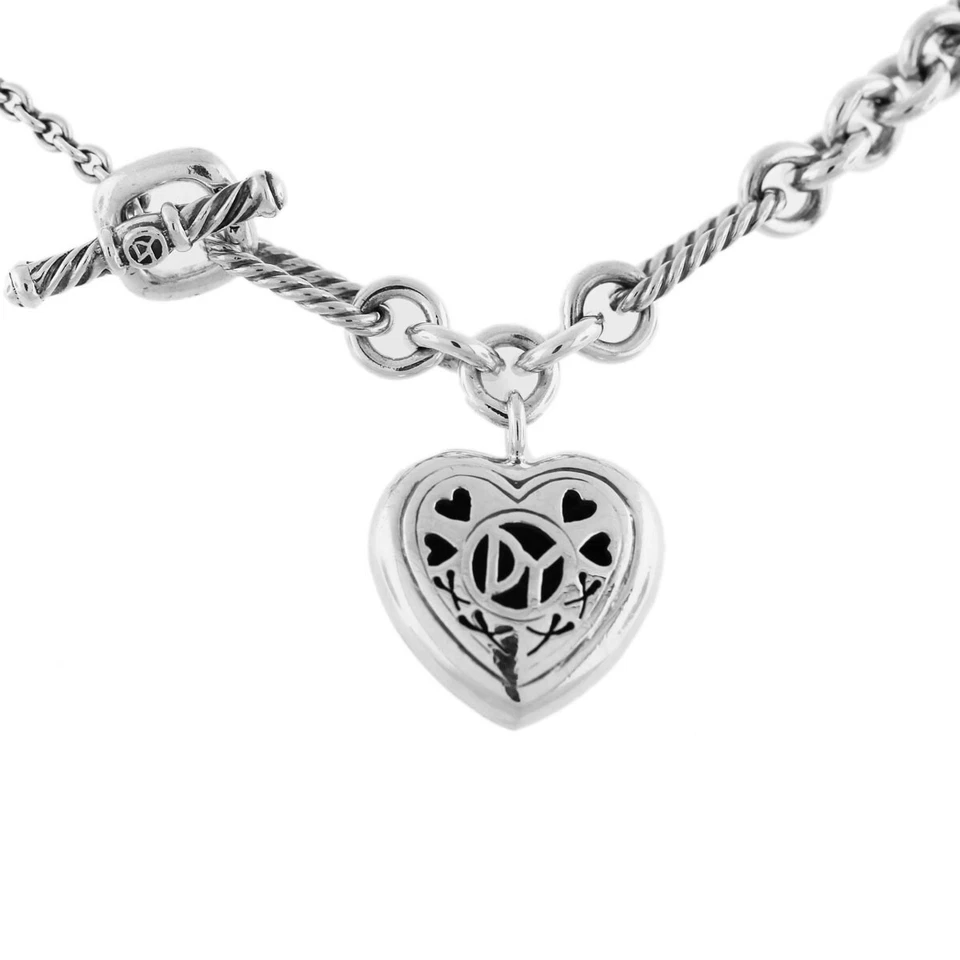 COLLAR CORAZÓN CADENA SS FIGARO ORO 18K DAVID YURMAN Venta al por menor $1600 20 pulgadas Foto 1 de 4