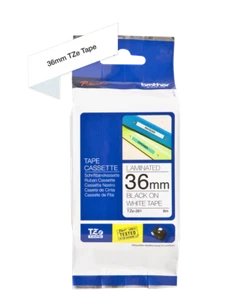 Beschriftungsband original Brother P-touch TZe-261 sw/ws 36mm 8m laminiert neu - Bild 1 von 6