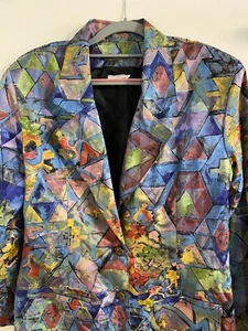 Unique Vintage Retro Women’s Medium Blazer Jacket 70’s-80’s Boho CI SIAMO Rayon - Bild 1 von 20