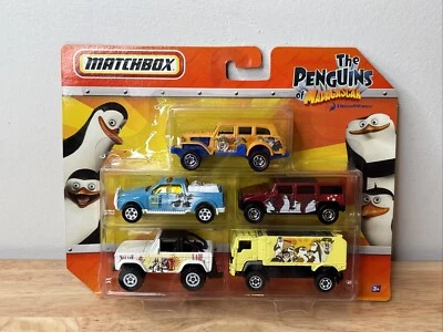 The Penguins Of Madagascar 2010 5-Pack Matchbox Cars Jeep Trucks Hummer New - Image 1 of 2