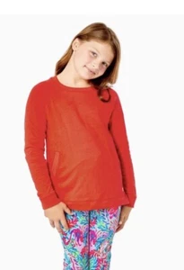 NWTLilly Pulitzer Girls Luxletic Mini Beach Comber Sweatshirt Ruby Red M 6-7 - Picture 1 of 3