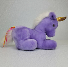RARE Dakin Vintage Purple Unicorn Plush Ribbon Tail Stuffed Animal 1981 Fun Farm