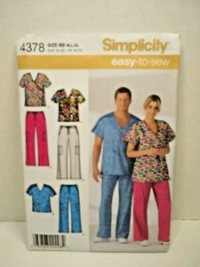 Simplicity 4378 Scrubs Patrón de Costura Unisex Nuevo Talla M-L-XL - Imagen 1 de 5