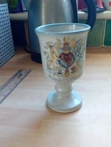 Vtg Royal Wedding Goblet Prince Of Wales & Lady Diana Spencer Grayshott Pottery - Picture 1 of 4