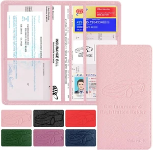 Premium Car Registration and Insurance Card Holder, Car Document Holder for Card - Picture 1 of 12