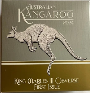 2024 $1 KANGAROO KING CHARLES III 1ST ISSUE 1oz SILVER PROOF COIN IN HAND #1119 - Picture 1 of 1