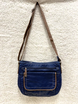 Bolso Hobo St. John's Bay Azul Cuero PU Marrón Ajustable Hombro Bandolera Correa Bolso Foto 1 de 4